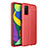 Custodia Silicone Morbida In Pelle Cover per Samsung Galaxy F52 5G Rosso