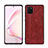 Custodia Silicone Morbida In Pelle Cover per Samsung Galaxy Note 10 Lite Rosso Rosa