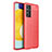 Custodia Silicone Morbida In Pelle Cover per Samsung Galaxy Quantum2 5G Rosso
