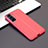 Custodia Silicone Morbida In Pelle Cover per Samsung Galaxy S21 5G Rosso