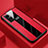 Custodia Silicone Morbida In Pelle Cover per Vivo X50 Pro 5G Rosso