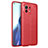 Custodia Silicone Morbida In Pelle Cover per Xiaomi Mi 11 5G Rosso