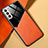 Custodia Silicone Morbida In Pelle Cover S01 per Samsung Galaxy S21 5G Arancione
