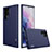 Custodia Silicone Morbida In Pelle Cover S02 per Samsung Galaxy S21 Ultra 5G Blu