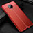 Custodia Silicone Morbida In Pelle Cover S02 per Xiaomi Redmi Note 9 Pro Max Rosso