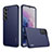 Custodia Silicone Morbida In Pelle Cover S03 per Samsung Galaxy S21 Plus 5G Blu