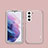 Custodia Silicone Morbida In Pelle Cover S04 per Samsung Galaxy S22 5G Rosa
