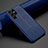 Custodia Silicone Morbida In Pelle Cover S06 per Samsung Galaxy S22 Ultra 5G Blu