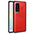 Custodia Silicone Morbida In Pelle Cover S08 per Huawei P40 Pro+ Plus Rosso