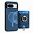 Custodia Silicone Morbida In Pelle Cover SD1 per Google Pixel 8 5G Blu