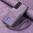 Custodia Silicone Morbida In Pelle Cover SD1 per Samsung Galaxy S22 5G Lavanda