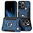 Custodia Silicone Morbida In Pelle Cover SD10 per Apple iPhone 14 Pro Blu