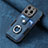 Custodia Silicone Morbida In Pelle Cover SD11 per Apple iPhone 13 Pro Blu