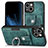 Custodia Silicone Morbida In Pelle Cover SD11 per Apple iPhone 13 Verde