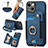 Custodia Silicone Morbida In Pelle Cover SD12 per Apple iPhone 13 Blu