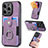 Custodia Silicone Morbida In Pelle Cover SD12 per Apple iPhone 13 Pro Lavanda