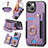 Custodia Silicone Morbida In Pelle Cover SD12 per Apple iPhone 15 Plus Lavanda