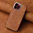 Custodia Silicone Morbida In Pelle Cover SD13 per Apple iPhone 13 Pro Marrone