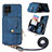 Custodia Silicone Morbida In Pelle Cover SD2 per Samsung Galaxy A12 Nacho Blu