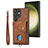 Custodia Silicone Morbida In Pelle Cover SD2 per Samsung Galaxy S22 Ultra 5G Marrone