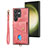 Custodia Silicone Morbida In Pelle Cover SD2 per Samsung Galaxy S22 Ultra 5G Rosa