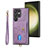 Custodia Silicone Morbida In Pelle Cover SD2 per Samsung Galaxy S23 Ultra 5G Lavanda