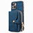 Custodia Silicone Morbida In Pelle Cover SD3 per Apple iPhone 13 Blu