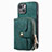 Custodia Silicone Morbida In Pelle Cover SD3 per Apple iPhone 13 Verde