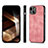Custodia Silicone Morbida In Pelle Cover SD3 per Apple iPhone 14 Oro Rosa
