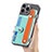 Custodia Silicone Morbida In Pelle Cover SD3 per Apple iPhone 14 Pro Ciano