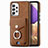 Custodia Silicone Morbida In Pelle Cover SD3 per Samsung Galaxy A32 5G Marrone