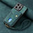 Custodia Silicone Morbida In Pelle Cover SD4 per Apple iPhone 13 Pro Max Verde