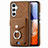Custodia Silicone Morbida In Pelle Cover SD4 per Samsung Galaxy A14 5G Marrone