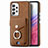 Custodia Silicone Morbida In Pelle Cover SD4 per Samsung Galaxy A53 5G Marrone