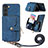 Custodia Silicone Morbida In Pelle Cover SD4 per Samsung Galaxy S22 5G Blu