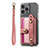 Custodia Silicone Morbida In Pelle Cover SD6 per Apple iPhone 14 Pro Rosa