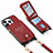 Custodia Silicone Morbida In Pelle Cover SD6 per Apple iPhone 14 Pro Rosso