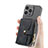 Custodia Silicone Morbida In Pelle Cover SD8 per Apple iPhone 14 Pro Max Nero
