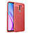 Custodia Silicone Morbida In Pelle Cover WL1 per Xiaomi Redmi 9 Prime India Rosso