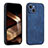 Custodia Silicone Morbida In Pelle Cover YZ1 per Apple iPhone 14 Pro Max Blu
