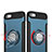 Custodia Silicone Opaca con Anello Supporto per Apple iPhone 5 Blu