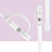 Custodia Silicone Protettivo Cappuccio Pennino Cover Cavo Holder Anti-perso P01 per Apple Pencil Bianco