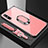 Custodia Silicone Specchio Laterale Cover con Anello Supporto per Huawei Enjoy 10e Rosa
