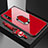 Custodia Silicone Specchio Laterale Cover con Anello Supporto per Huawei Enjoy 10e Rosso