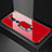 Custodia Silicone Specchio Laterale Cover con Anello Supporto per Nokia 6.1 Plus Rosso