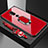 Custodia Silicone Specchio Laterale Cover con Anello Supporto per Nokia 7.1 Plus Rosso
