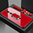 Custodia Silicone Specchio Laterale Cover con Anello Supporto per Oppo A9X Rosso