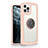 Custodia Silicone Specchio Laterale Cover con Magnetico Anello Supporto N01 per Apple iPhone 12 Pro