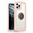 Custodia Silicone Specchio Laterale Cover con Magnetico Anello Supporto N01 per Apple iPhone 12 Pro Rosa