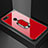 Custodia Silicone Specchio Laterale Cover con Magnetico Anello Supporto per Huawei Enjoy 8e Rosso